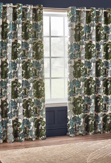 Woodlands Eyelet, Green - Ready Made Curtains